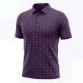 MG Signature Print Polo - Navy & Red