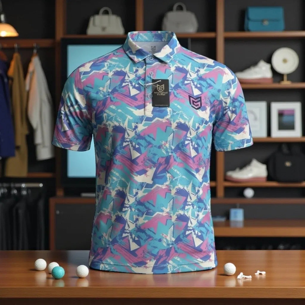 TEAL PATTERN MG GOLF POLO