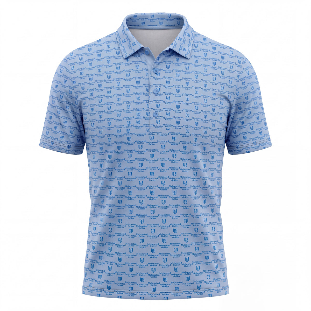 MG Signature Print Polo - Sky Blue