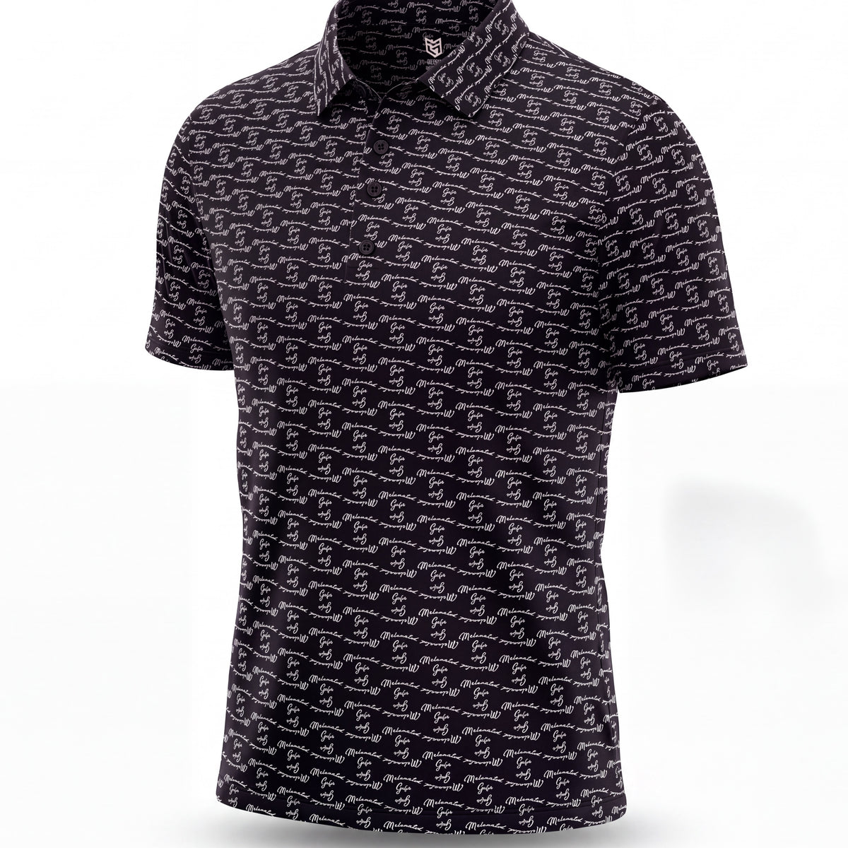 MG Signature Script Polo - Black & White