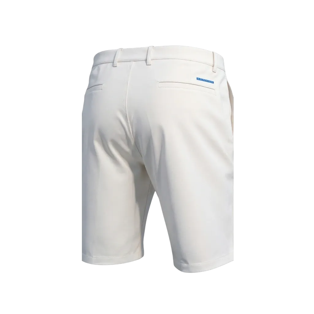 White Golf Shorts Blue Logo